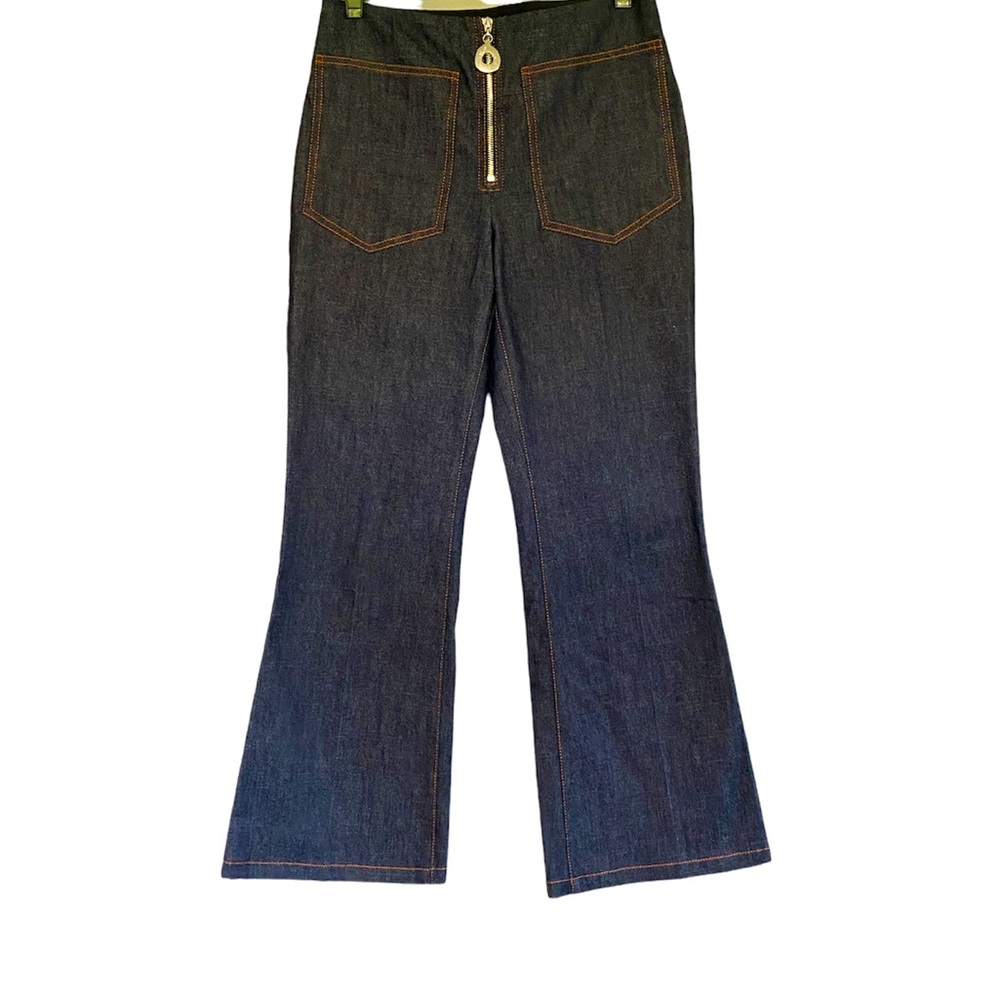 Edun Blue High-rise Flared Cropped Jeans